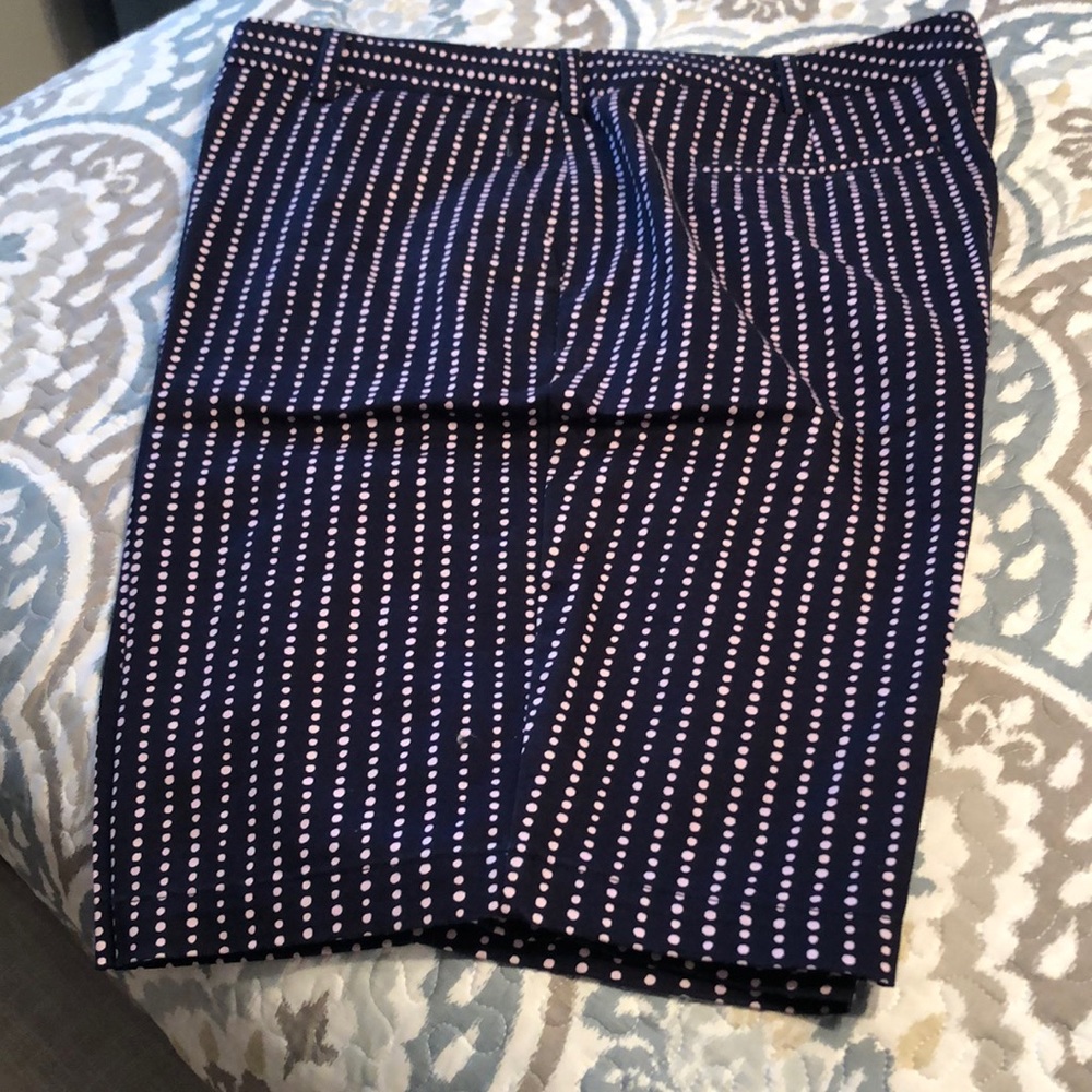 Landsend mauve and navy Bermuda shorts